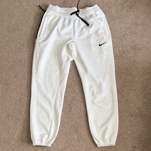 Nike Womens White Sweatpants with Black Accents
